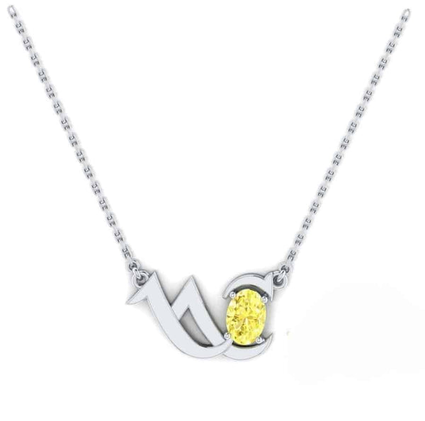 MAGDAK Pendant Fancy Yellow Oval Cut Diamond image 0