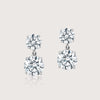 Duo Round Diamond Earrings - White image