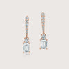 Dangling Emerald Diamond Earrings - Rose image