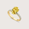 Solitaire Yellow Stone Oval Diamond Ring - Gold, 3.5 image