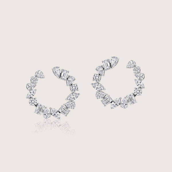 Open Hoop Diamond Earrings image 0