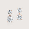 Duo Round Diamond Earrings - Rose image
