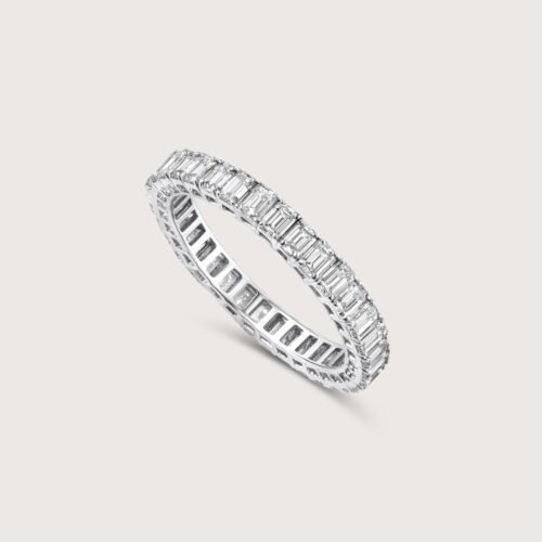 Wedding Band Emerald Diamond Ring
