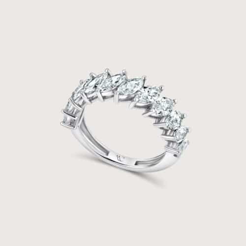 Half Eternity Marquise Ring