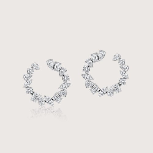 Open Hoop Diamond Earrings