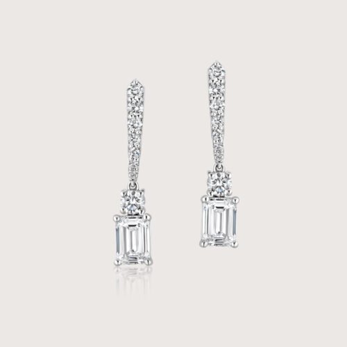 Dangling Emerald Diamond Earrings