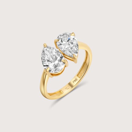Solitaire Duo Pear Diamond Ring