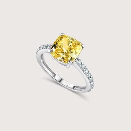 Solitaire Yellow Stone Princess Diamond Ring