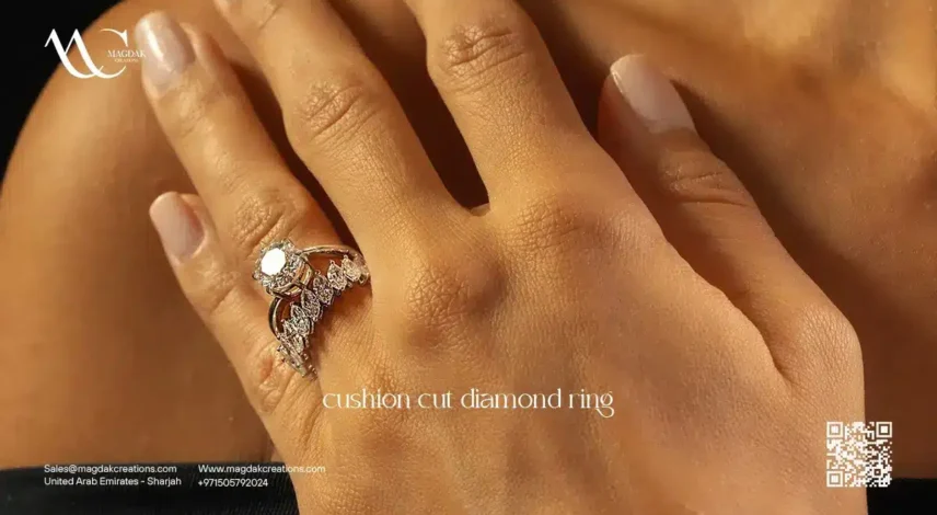 cushion cut diamond ring