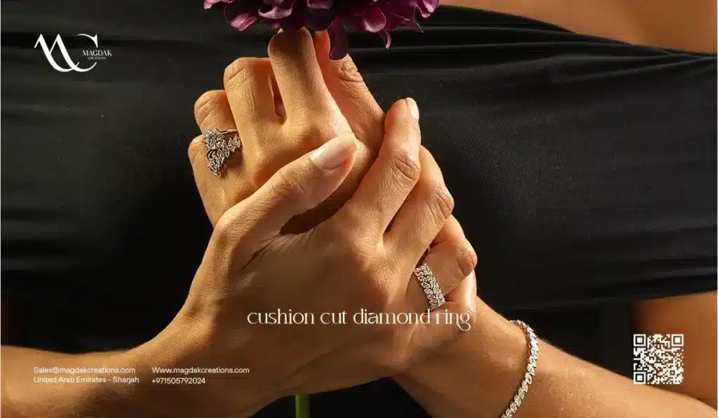 cushion cut diamond ring