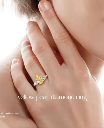 yellow pear diamond ring