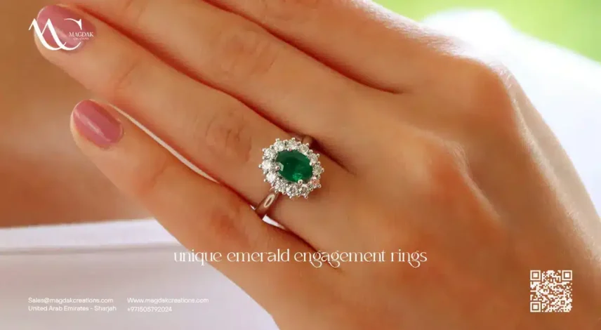 unique emerald engagement rings